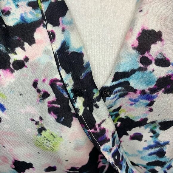 Parker leather and silk water color wrap dress - Picture 6 of 9